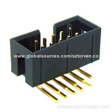 Box Header with 2.54mm Pitch, 6-64 Pins, Right Angle DIP Type